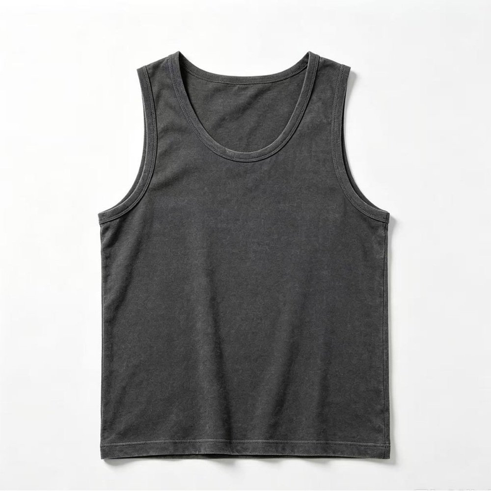 Men's Dark Gray Sleeveless Tank Top - Classic Everyday Layering